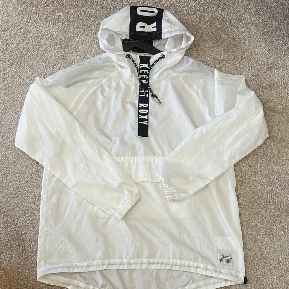 Roxy White hooded windbreaker